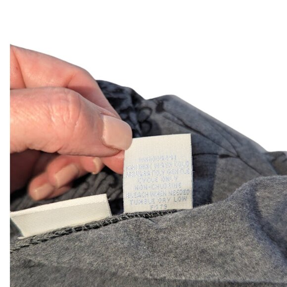 In Due Time Maternity Skirt Heather Grey with Black Floral Stretchy* Sz XL - Picture 2 of 9